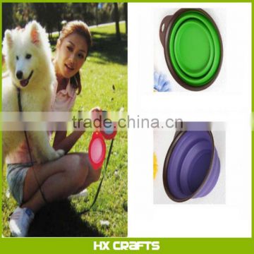 Pet Dog Water Food Feeding Bowl Travel Folding Retractable Silicon Gel