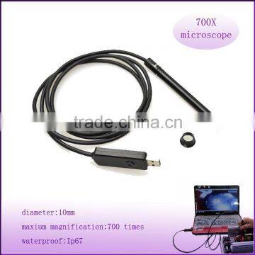 portable 700x electron microscope Waterproof belt lamp handheld usb digital Pocket pen microscope