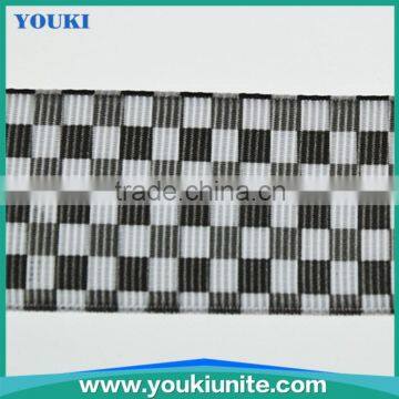 white black checkered printed ribbon