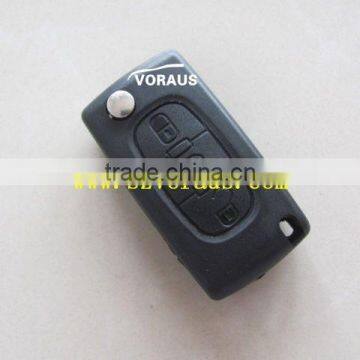 New Uncut 3 Button Remote Flip Key Shell for Citroen (VA2/ Without Battery Clamp, Light Button) photo-2