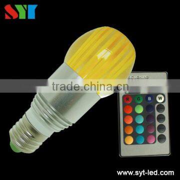 360 degree E27 RGB 3W Crystal Led bulb lights 85-265v 3years waranty