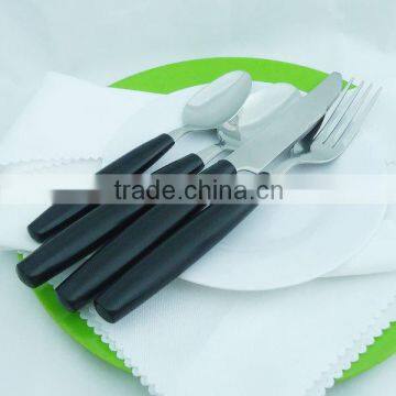 stainless steel flatware black handle