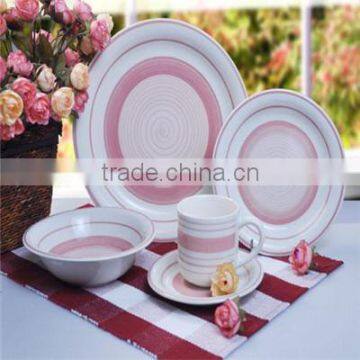 Handpainted western style snowy flower festival wedding ceramic dinner sets in china