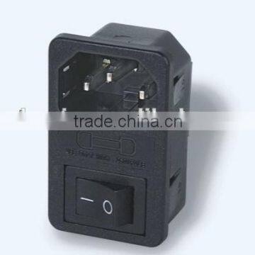 New products 2016 China  wholesales IEC 320 C14 male connector switched socket with fuse