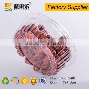 Customized Disposable Plastic Food Packaging Round Box With Lid 600g photo-5