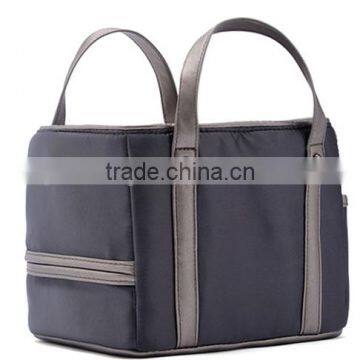 Leisure PU lunchbag with big capacity and two side pocket