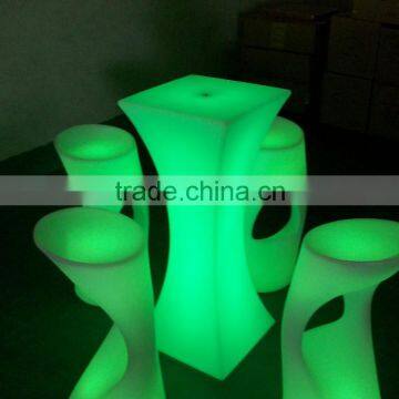 square or round top led cocktail table/illuminated bar table