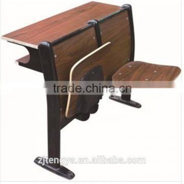 Wooden Yellow Automatic Tilting University Ladder Teaching Chair photo-2