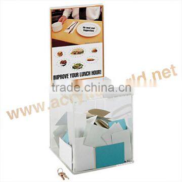 acrylic ballot box acrylic display box with lock plastic ballot box with sign holder