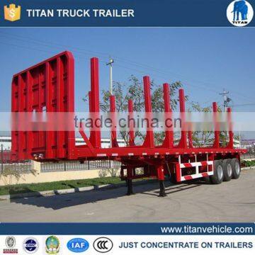 China High quality trailer manufacturer 3 axle wood log trailer with side bar