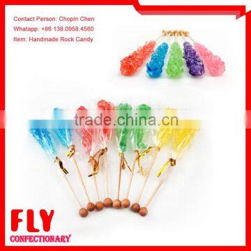 Handmade Colorful Barista Rock Candy Hard Crystal Lollipop Sticks For Tea / Coffee