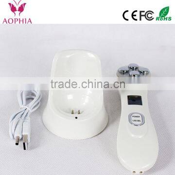 AOPHIA face care RF/EMS and 6 colors LED light therapy beauty machine for anti-wrinkle