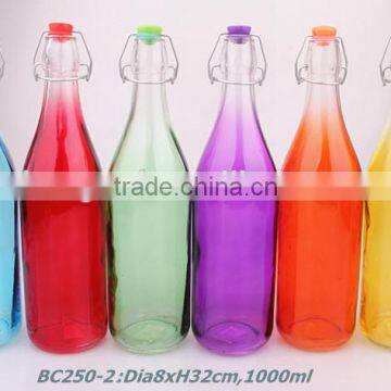 Glass Milk Bottle With Sprayed Color