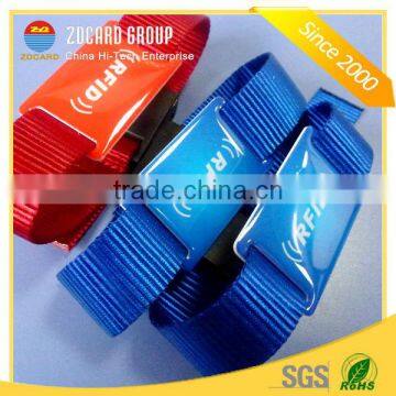 Custom Swimming Pool Nylon RFID Wristband with Optional Chips