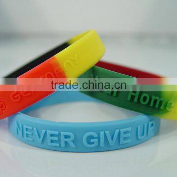Wholesale custom logo print debossed silicone wristband