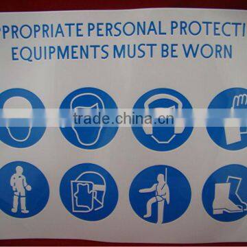 High quality custom printing safety construction plastic sticker