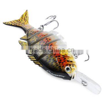 6 Colors Available 10CM 6 Part Long Lip Weever Shape Crankbait Hook Lure Fish Lure Baits Simulation Fishing Tackle Wiht 2 Hooks photo-2