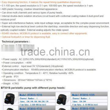 KBT301S / YT25 Variable Big Flow Speed Peristaltic Pump Fluid Water Dosing Pump 0.17 To1600 (ml / Min)