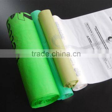 100% biodegradable compostable bioplastic trash liner with EN13432