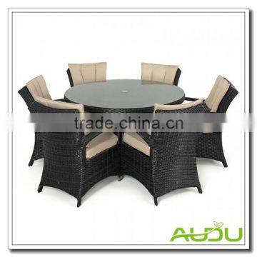 Audu Sicilia Black Rattan Garden Dining Set For 6 Seat photo-2