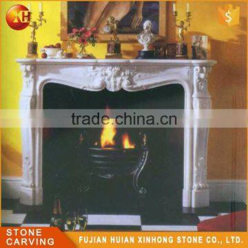 Best Sale Mantel Indoor Wood Burn Red Stone Fireplace photo-5
