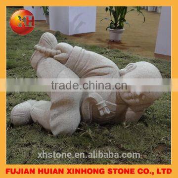 Cute Thinking Little Granite Monk Statue Home Deco Table Decoration photo-6
