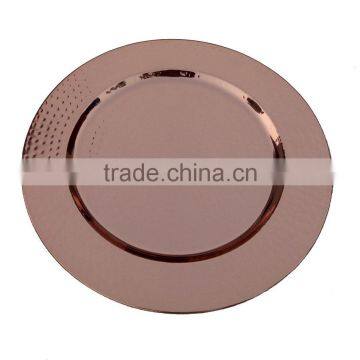 WEDDING ROUND SHAPE COPPER PLATED HAMMERED CHARGER PLATE photo-3