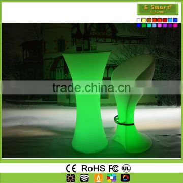 Intelligent outdoor LED furniture UV-resistant Glowing Illuminated Rechargeable interactive led table party LED cocktail table