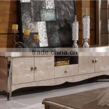 Hot Selling Modern Stainless Steel Legs MDF Panel tv Stand Unit Set photo-3