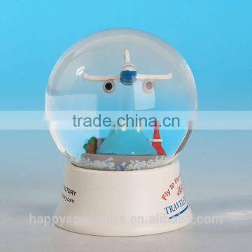 Handmade Resin And Glass Water Ball for Boys, Cool Plane Snowdome photo-4