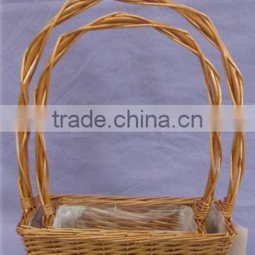 Rectangular Willow Basket With Liners