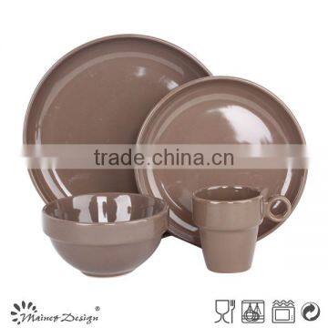 Glossy Red Glazed Dinner Plate High Quality Stoneware Plate photo-4