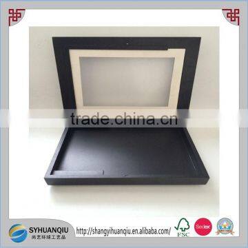 Matt Black and Hinged Wooden Photo Shadow Box With Glass photo-2