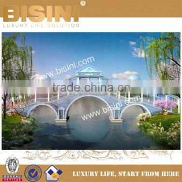 Prefab Steel Structure Landscape Bridge, Double-Hinge Type Arched Bridge, Inland River Pedestrian Bridge(BF08-Y10023) photo-2