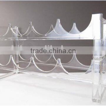 Clear Acrylic Wine Bottle Holder for Hotel/resturant/bar/home