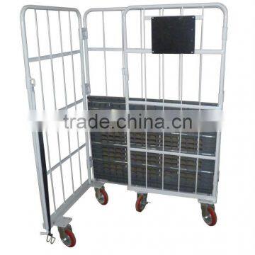 Wholesale Korea Folding Storage Steel Heavy duty Roll Container With Caster RC-01