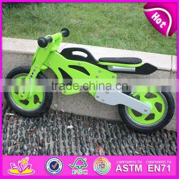 Green Motor Style Kids Wooden Balance Bike With CE Approval,Cheap Balance Children Wooden Balance Bike W16C069 photo-3