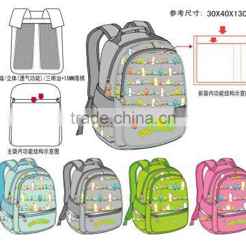 Printed fabric sport school backpack for students
