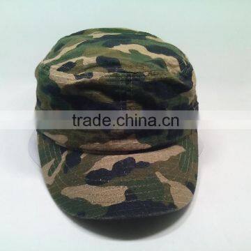 Wholesale Custom 6 Panel With Flat Embroidery Cap With Inside Pocket Camo Truker Cap