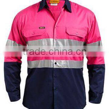 3M TAPED TWO TONE HI VIS COOL LIGHT WEIGHT MENS SHIRT - LONG SLEEVE