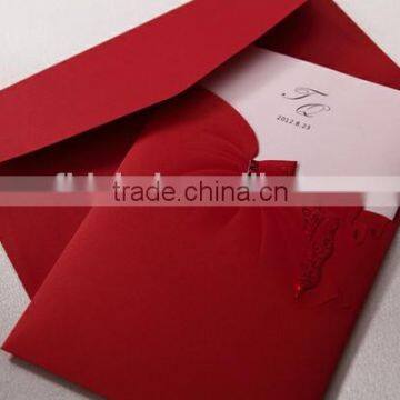 2016 Hot Sale 3D Paper Material Lovely Wedding Invitation Card Luxury