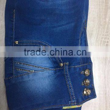 GZY Ripped Shinny Model Slim and High-end Level Women Long Jeans Fabric Manufacturers in India Stock 2017 photo-3