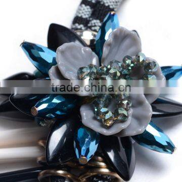 Recommend New Necklace Vintage Ethinc the Exaggerated Flower Necklace Plate Geometric Hand-woven Resin Necklace photo-5