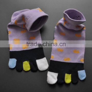 fashion women five toe socks,cotton five toe socks,lovely cartoon girl five toe socks