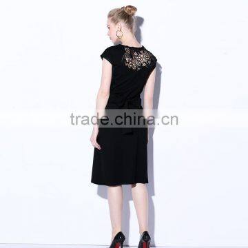 Laser Cut Dress Women Layered Top Keyhole Back With Hook And Eye And Dry Clean Formal Dress In Wholesale Price photo-6
