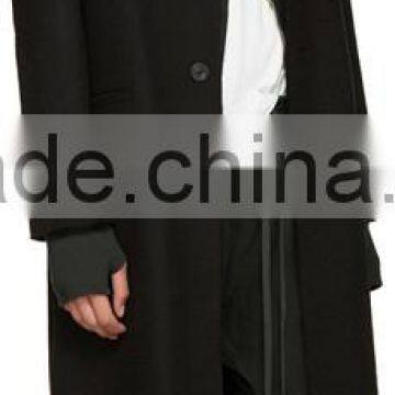 Long Sleeve Hoodie Structural Wire at Hood Perimeter Asymmetrical Zip Closure Welt Side Pockets Rib Knit Cuffs and Hem photo-4