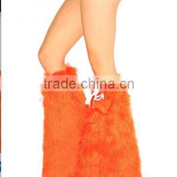 Solid Orange Fluffies Fluffy boots leg warmers