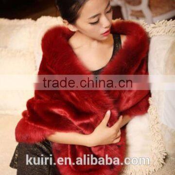 Elegant Mink Fur Wedding Shawl for Bridal Dress Winter Fashion Wide Plush Woman Faux Fur Shawl photo-6