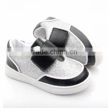 Kids Shoes Silver Glitter Style Rubber Gum Sole Shoes photo-5