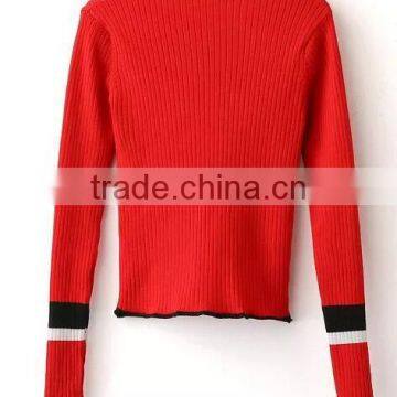 EY0854S Custom Long Sleeve V-Neck Stripe Knitted Pullover Sweater photo-5